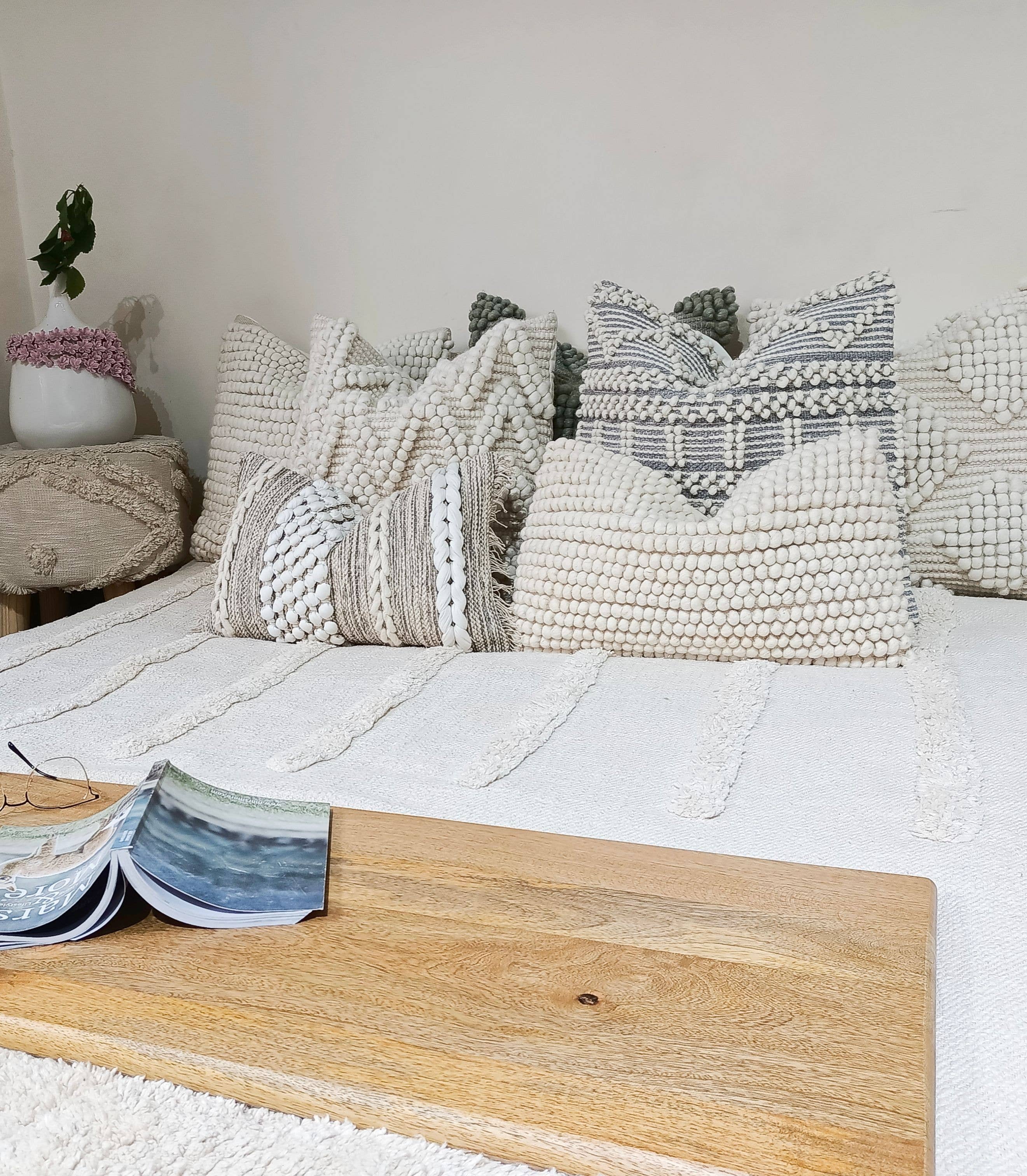 Maison Boho Pillow – Cream, 12x20