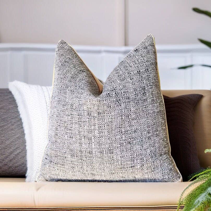 Maison Tweed Texture Pillow - Greystone