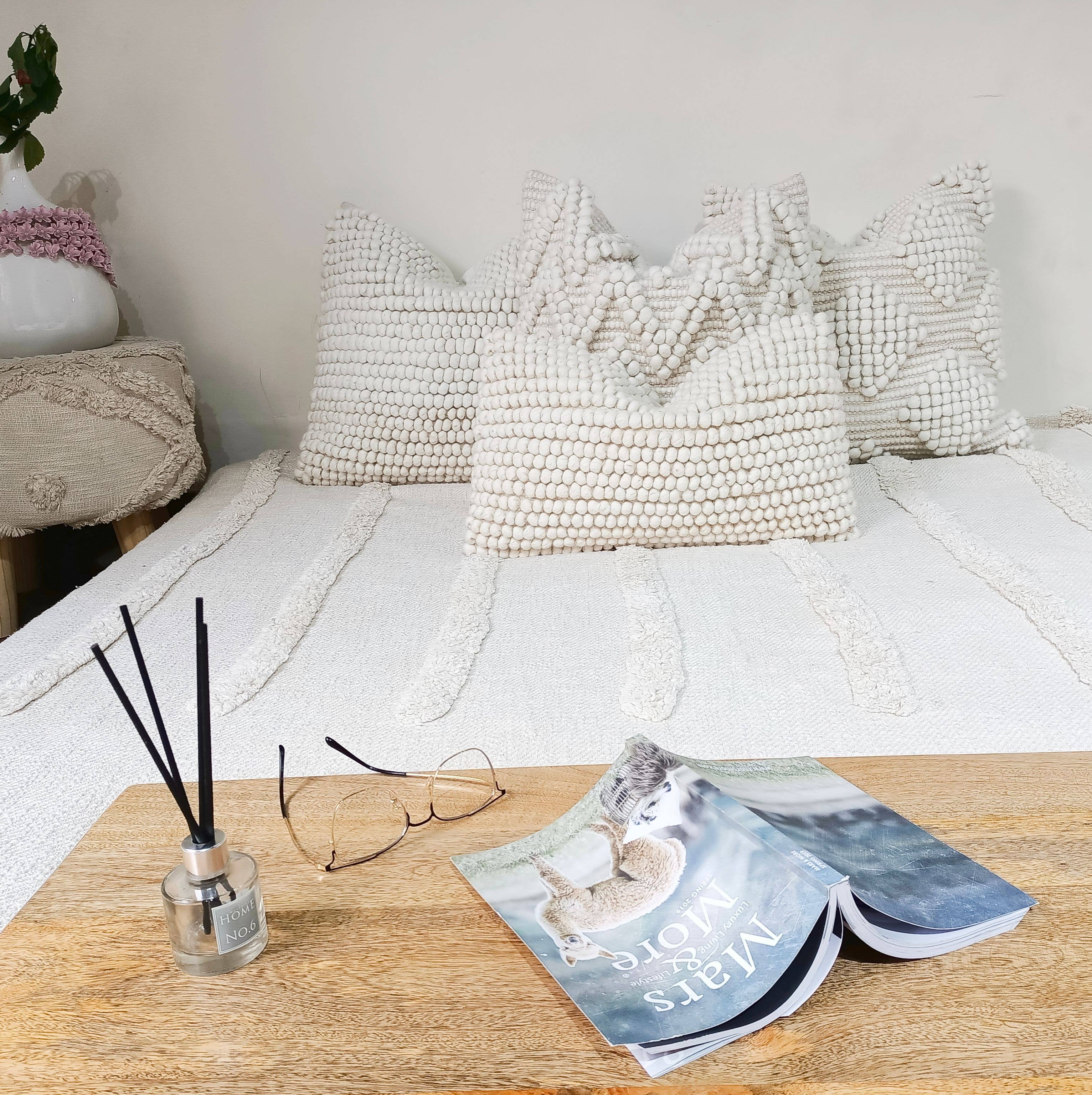 Maison Boho Pillow – Cream, 12x20